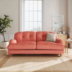 Martha Matte Plush Velvet 3 Seater Sofa -Online Furniture Store 30892952