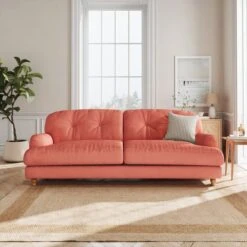 Martha Matte Plush Velvet 4 Seater Sofa -Online Furniture Store 30892953