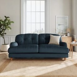 Martha Matte Plush Velvet 3 Seater Sofa -Online Furniture Store 30892960