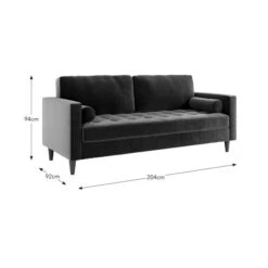 Zoe Velvet 3 Seater Sofa -Online Furniture Store 30893222 alt09
