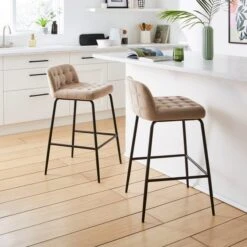 Bodie Counter Height Bar Stool, Velvet -Online Furniture Store 30893317