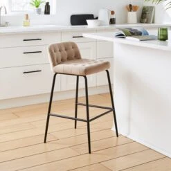 Bodie Counter Height Bar Stool, Velvet -Online Furniture Store 30893317 alt01