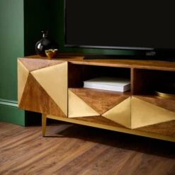 Zadie Extra Wide TV Unit For TVs Up To 80", Mango Wood -Online Furniture Store 30893738 alt02