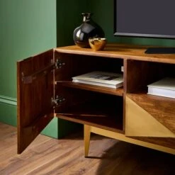 Zadie Extra Wide TV Unit For TVs Up To 80", Mango Wood -Online Furniture Store 30893738 alt03