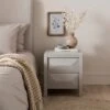 Watkins 2 Drawer Grey Wash Bedside Table, Mango Wood -Online Furniture Store 30894112