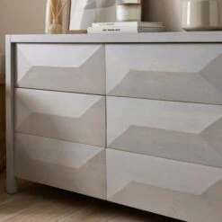 Watkins Grey Wash 6 Drawer Chest, Mango Wood -Online Furniture Store 30894114 alt02