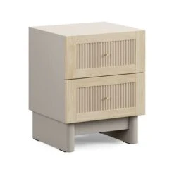 Maeva 2 Drawer Bedside Table, Light Oak Effect -Online Furniture Store 30894169 alt05