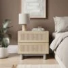 Maeva 2 Drawer Wide Bedside Table, Light Oak Effect -Online Furniture Store 30894268