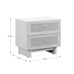 Maeva 2 Drawer Wide Bedside Table, Light Oak Effect -Online Furniture Store 30894268 alt09
