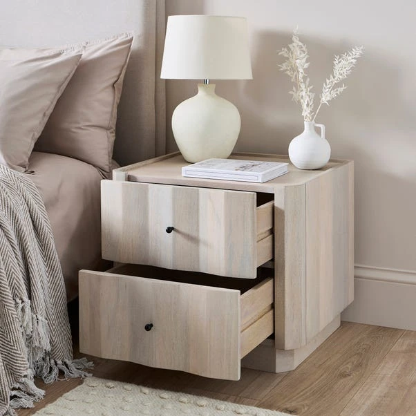 Willa 2 Drawer Bedside Table, Mango Wood 4 Willa 2 Drawer Bedside Table, Mango Wood - Image 2