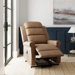 Edith Distressed Faux Leather Rise And Recline Chair -Online Furniture Store 30896154 alt02