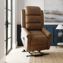 Edith Distressed Faux Leather Rise And Recline Chair -Online Furniture Store 30896154 alt03