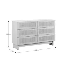 Maeva 6 Drawer Chest, Light Oak Effect -Online Furniture Store 30896309 alt09