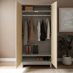 Maeva Double Wardrobe, Light Oak Effect -Online Furniture Store 30896310 alt01