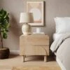 Aldo 2 Drawer Bedside Table, Light Oak -Online Furniture Store 30897613