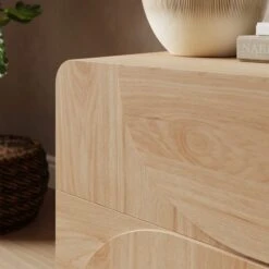 Aldo 2 Drawer Bedside Table, Light Oak -Online Furniture Store 30897613 alt03