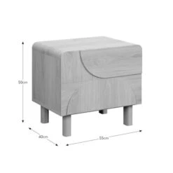 Aldo 2 Drawer Bedside Table, Light Oak -Online Furniture Store 30897613 alt09