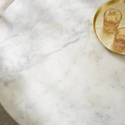 Arya Round Coffee Table, Mango Wood And Real Marble -Online Furniture Store 30897628 alt02