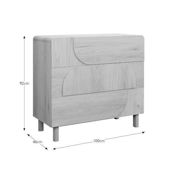 Aldo 3 Drawer Chest, Light Oak 9 Aldo 3 Drawer Chest, Light Oak - Image 7