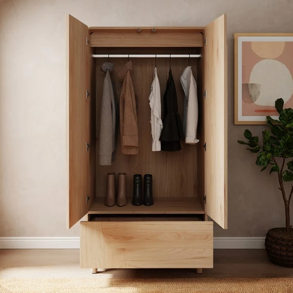 Aldo Double Wardrobe, Light Oak 4 Aldo Double Wardrobe, Light Oak - Image 2