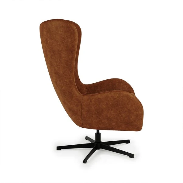 Kuvert Faux Leather Swivel Chair, Tan 6 Kuvert Faux Leather Swivel Chair, Tan - Image 4