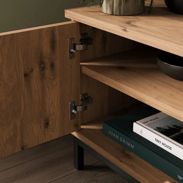 Reynolds Extra Wide TV Unit For TVs Up To 80", Rustic Oak Effect 6 Reynolds Extra Wide TV Unit For TVs Up To 80", Rustic Oak Effect - Image 4