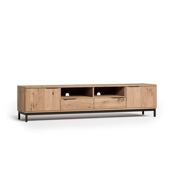 Reynolds Extra Wide TV Unit For TVs Up To 80", Rustic Oak Effect 9 Reynolds Extra Wide TV Unit For TVs Up To 80", Rustic Oak Effect - Image 7
