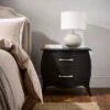 Keiko 2 Drawer Bedside Table, Black Mango Wood -Online Furniture Store 30901471