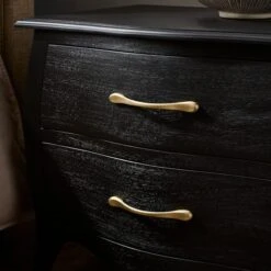 Keiko 2 Drawer Bedside Table, Black Mango Wood -Online Furniture Store 30901471 alt03