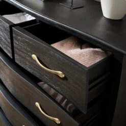 Keiko 5 Drawer Chest, Black Mango Wood -Online Furniture Store 30901776 alt02