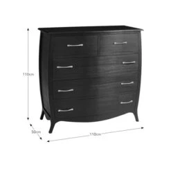 Keiko 5 Drawer Chest, Black Mango Wood -Online Furniture Store 30901776 alt09
