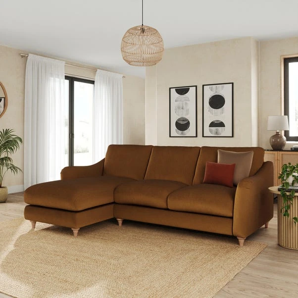 Hattie Matte Plush Velvet Corner Chaise Sofa 3 Hattie Matte Plush Velvet Corner Chaise Sofa