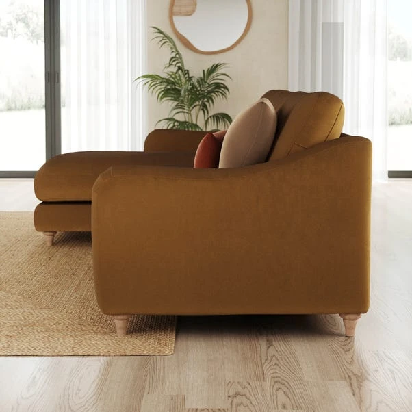 Hattie Matte Plush Velvet Corner Chaise Sofa 4 Hattie Matte Plush Velvet Corner Chaise Sofa - Image 2