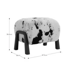 Curved Cow Fur Wooden Accent Stool 13 Curved Cow Fur Wooden Accent Stool -Online Furniture Store 30902104 alt09