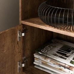 Freddie Low Bookcase, Rustic Wood Effect -Online Furniture Store 30904866 alt02