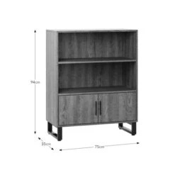 Freddie Low Bookcase, Rustic Wood Effect -Online Furniture Store 30904866 alt09