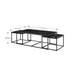 Edie Nest Of 3 Coffee Tables, Real Marble -Online Furniture Store 30906196 alt09