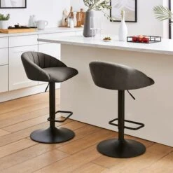 Lowen Adjustable Bar Stool, Faux Leather -Online Furniture Store 30907959 alt01