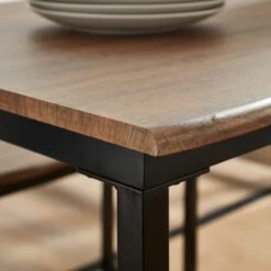 Ronan 4 Seater Wave Edge Dining Table And Bench Set -Online Furniture Store 30908067 alt02