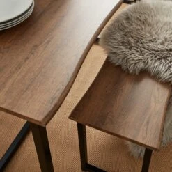 Ronan 4 Seater Wave Edge Dining Table And Bench Set -Online Furniture Store 30908067 alt04