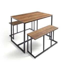 Charlie 4 Seater Rectangular Dining Table With 2 Benches -Online Furniture Store 30908073 alt04