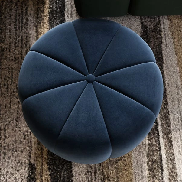 Pumpkin Velvet Footstool 6 Pumpkin Velvet Footstool - Image 4