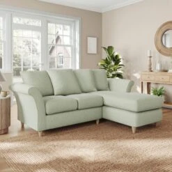 Dixie Corner Chaise Sofa, Soft Texture Fabric