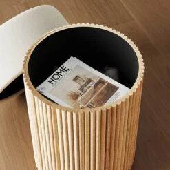 Amari Fluted Wooden Storage Footstool With Natural Flatweave Top -Online Furniture Store 30910750 alt02