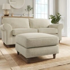 Flori Soft Chenille Footstool -Online Furniture Store 30911059