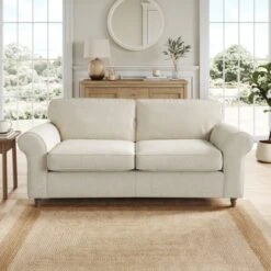Flori Tonal Plush Chenille 3 Seater Sofa -Online Furniture Store 30911132