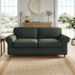 Flori Tonal Plush Chenille 3 Seater Sofa