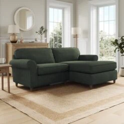 Flori Tonal Plush Chenille Corner Chaise Sofa -Online Furniture Store 30911144