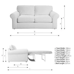 Flori Soft Chenille 2 Seater Sofa Bed -Online Furniture Store 30911254 alt09