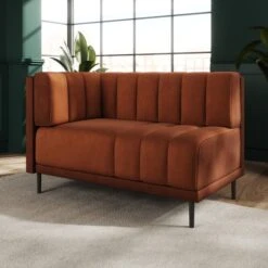 Amali Corner Dining Bench, Matte Plush Velvet -Online Furniture Store 30912432 alt01